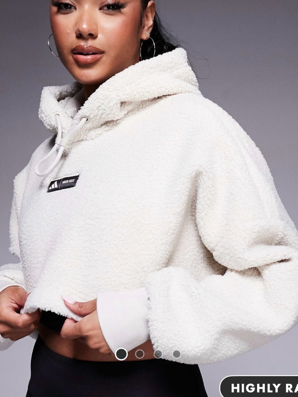Cozy moon boot Sherpa Hoodie Crop